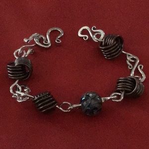 925 Sterling Silver and copper knots bracelet